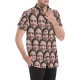 Custom Face Seamless Girlfriend Personalized Hawaiian Shirts with Face Men's All Over Print Shirt Gift for Him