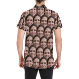 Custom Face Seamless Girlfriend Personalized Hawaiian Shirts with Face Men's All Over Print Shirt Gift for Him