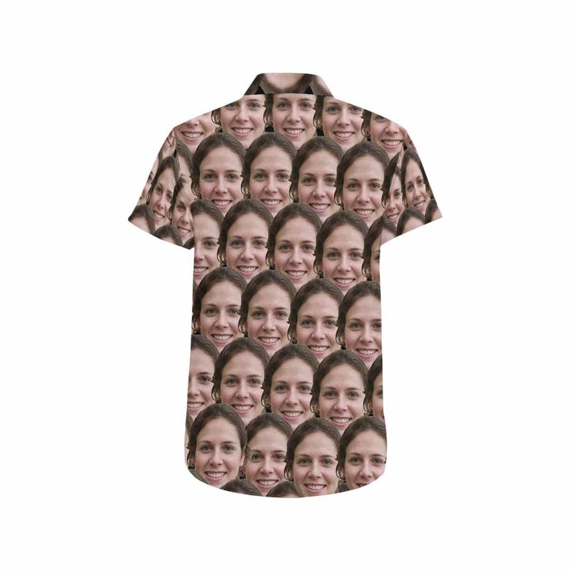 Custom Face Seamless Girlfriend Personalized Hawaiian Shirts with Face Men's All Over Print Shirt Gift for Him