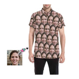 Custom Face Seamless Girlfriend Personalized Hawaiian Shirts with Face Men's All Over Print Shirt Gift for Him