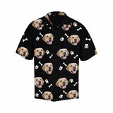 Custom Hawaiian Shirt with Face Dog And Bone Personalise Face Aloha Shirt Gift for Husband/Boyfriend