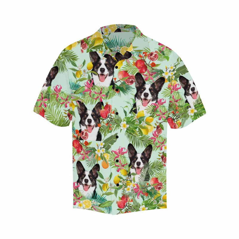 Custom Hawaiian Shirts with Face Cute Dog Tropical Aloha Shirt Birthday Vacation Party Gift for Husband