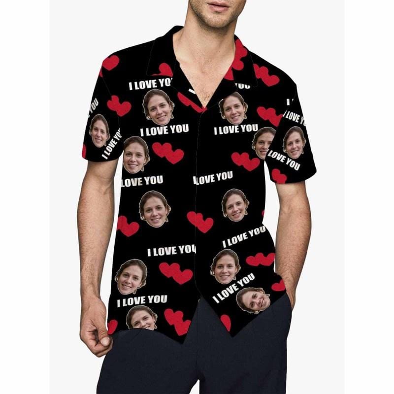 Custom Hawaiian Shirts With Face Love You Personalized Hawaiian Shirts ropical Aloha Shirt Birthday Vacation Party Gift
