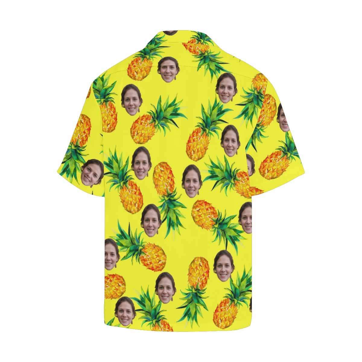 Custom Hawaiian Shirts with Face Pineapple Yellow Girlfriend Personalized Face Tropical Aloha Shirt