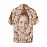 Custom Hawaiian Shirts with Girlfriend Face Seamless Design Your Own Aloha Shirt Gift for Husband/Boyfriend