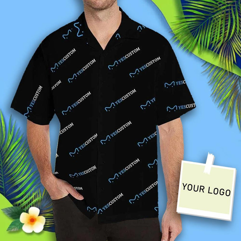 Custom Hawaiian Shirts with Logo Personalized with Your Logo Create Your Own Hawaiian Shirt for Husband or Boyfriend