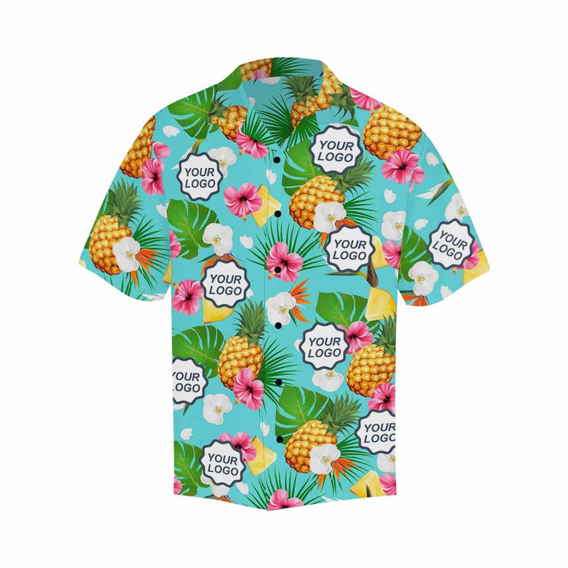 Custom Hawaiian Shirts with Logo Pineapple Theme Create Your Own Hawaiian Shirt Birthday Gift Aloha Shirt