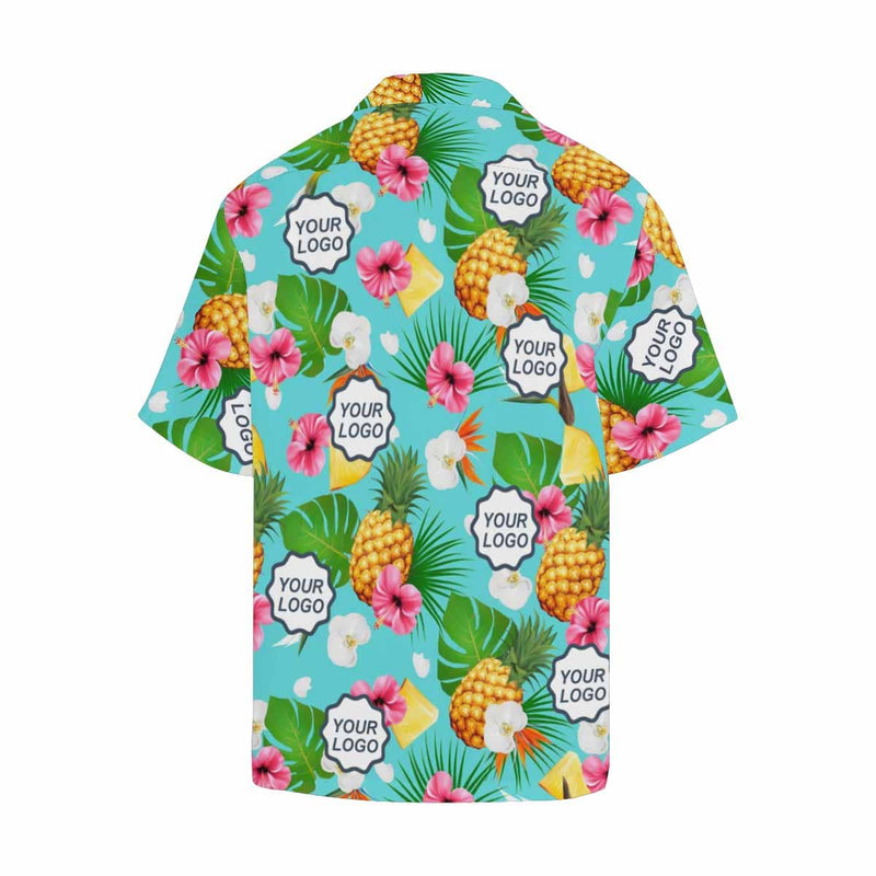 Custom Hawaiian Shirts with Logo Pineapple Theme Create Your Own Hawaiian Shirt Birthday Gift Aloha Shirt