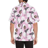 Custom Image Hawaiian Shirt with Face Funny Flamingo Create Your Own Hawaiian Shirt Face Aloha Shirt Gift