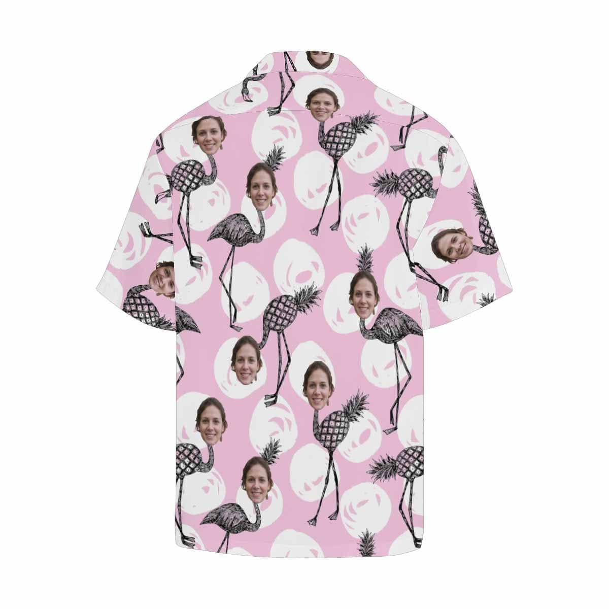 Custom Image Hawaiian Shirt with Face Funny Flamingo Create Your Own Hawaiian Shirt Face Aloha Shirt Gift