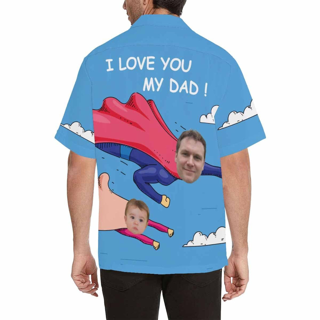 Custom Image Hawaiian Shirt with Face I Love My Dad Design Your Own Hawaiian Shirt Face Shirt Gift