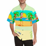 Custom Image Hawaiian Shirt with Girlfriend Face Sea Beach Design Your Own Hawaiian Shirt for Him