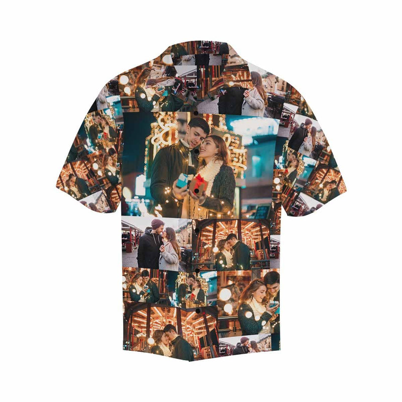 Custom Image Hawaiian Shirt with Photo Big Love Photo Custom All Over Print Hawaiian Shirt Gift for Husband or Boyfriend