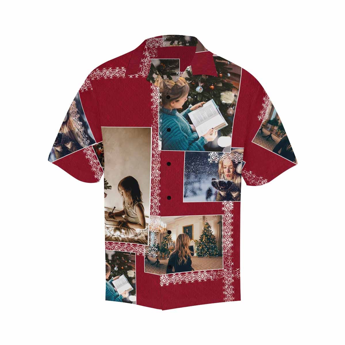 Custom Image Hawaiian Shirt with Photo Christmas Pattern Design Your Own Hawaiian Shirt