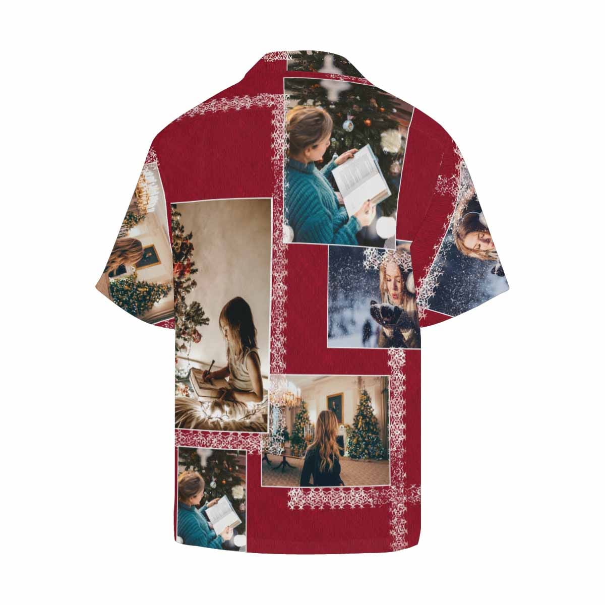 Custom Image Hawaiian Shirt with Photo Christmas Pattern Design Your Own Hawaiian Shirt