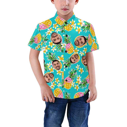 Custom Image Hawaiian Shirt with Photo Flower Pineapple Unisex &amp; Teenage Hawaiian Shirt