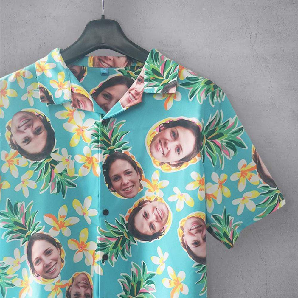 Custom Image Hawaiian Shirt with Photo Flower Pineapple Unisex &amp; Teenage Hawaiian Shirt