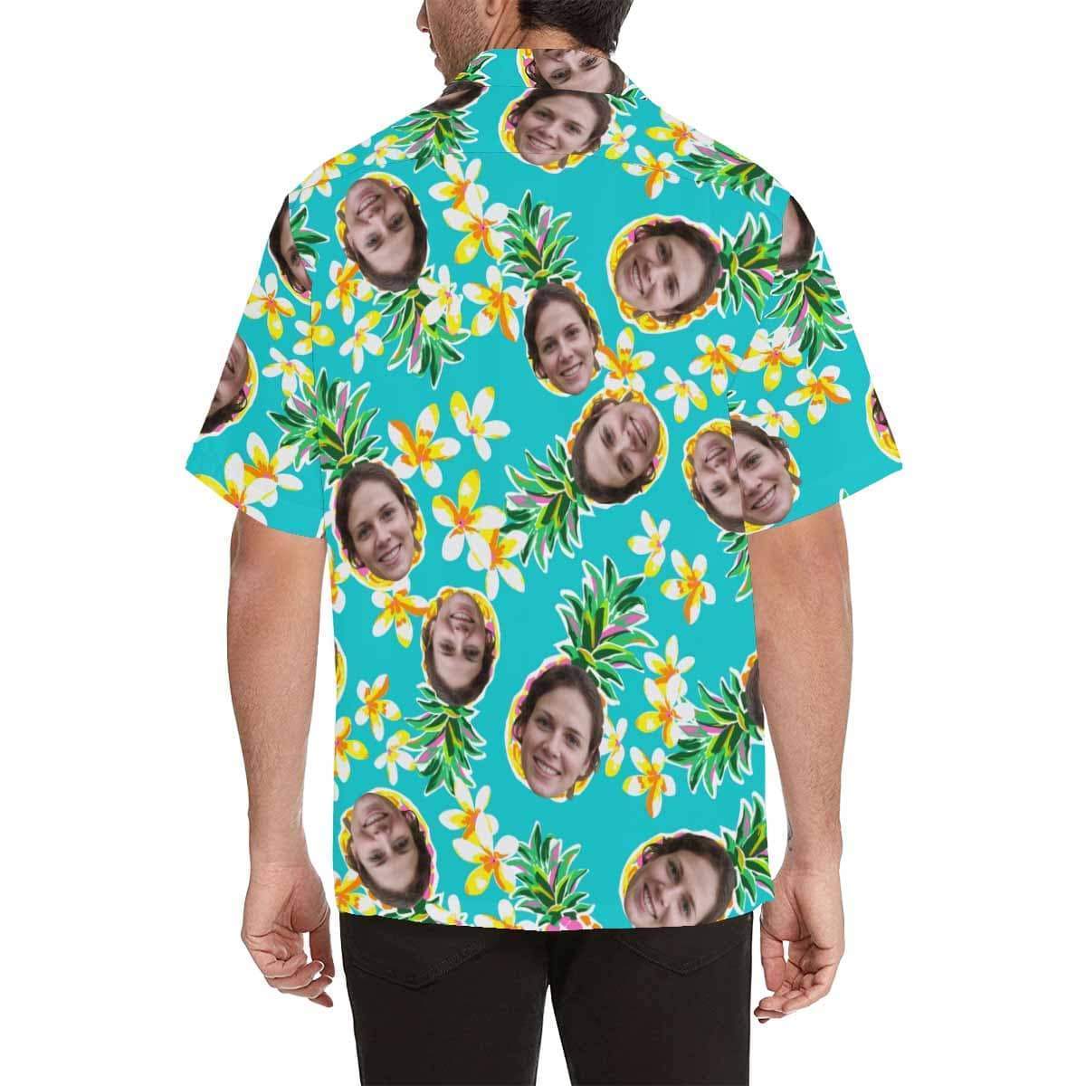 Custom Image Hawaiian Shirt with Photo Flower Pineapple Unisex &amp; Teenage Hawaiian Shirt