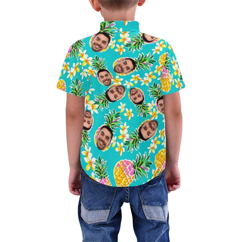 Custom Image Hawaiian Shirt with Photo Flower Pineapple Unisex & Teenage Hawaiian Shirt