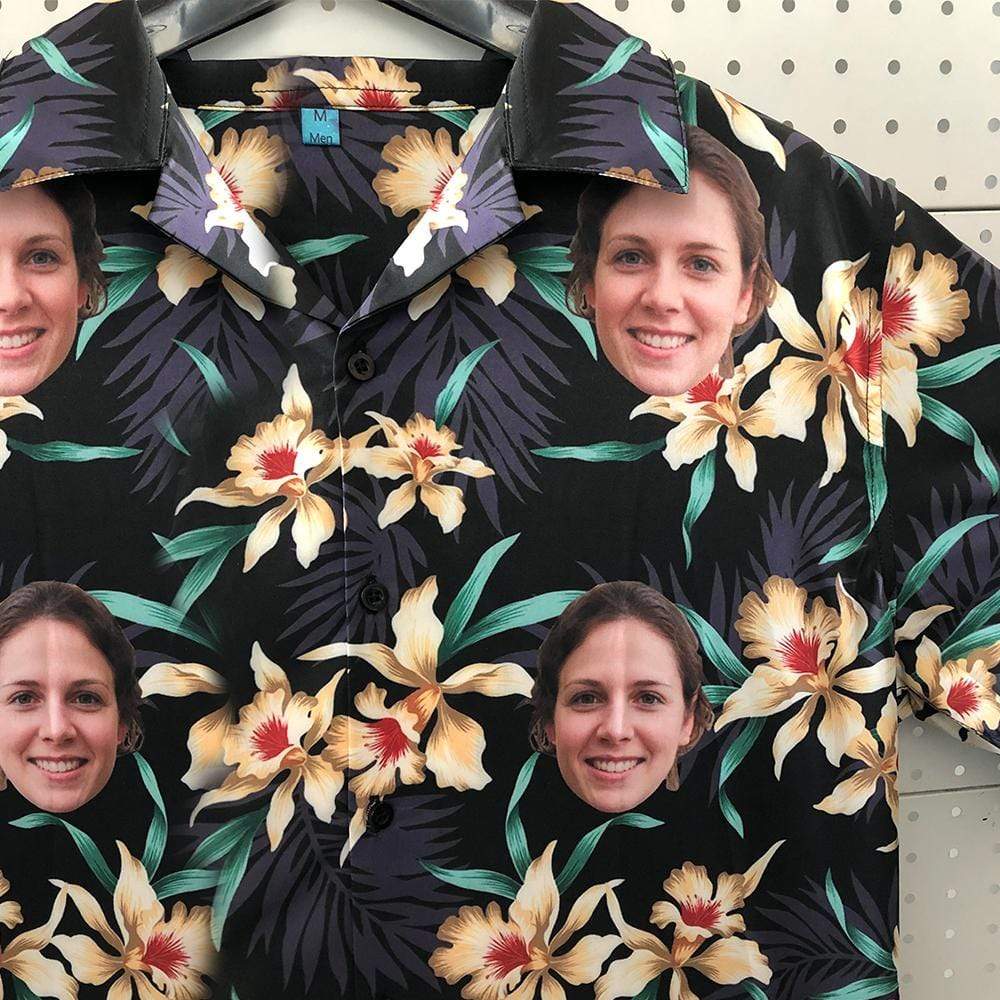 Custom Image Hawaiian Shirt with Photo Lily Flowers Unisex &amp; Teenage Create Your Own Hawaiian Shirt