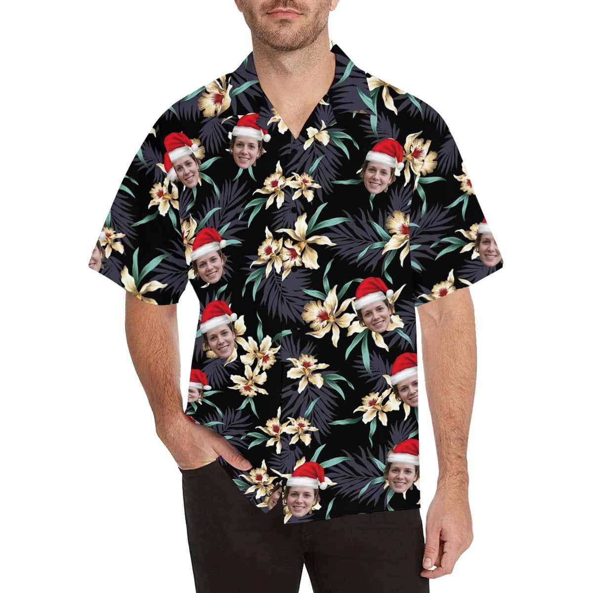 Custom Image Hawaiian Shirt with Photo Lily Flowers Unisex &amp; Teenage Create Your Own Hawaiian Shirt