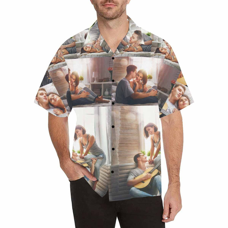 Custom Image Hawaiian Shirt with Photo Personalized Hawaiian Shirts Loving Couple Create Your Own Hawaiian Shirt