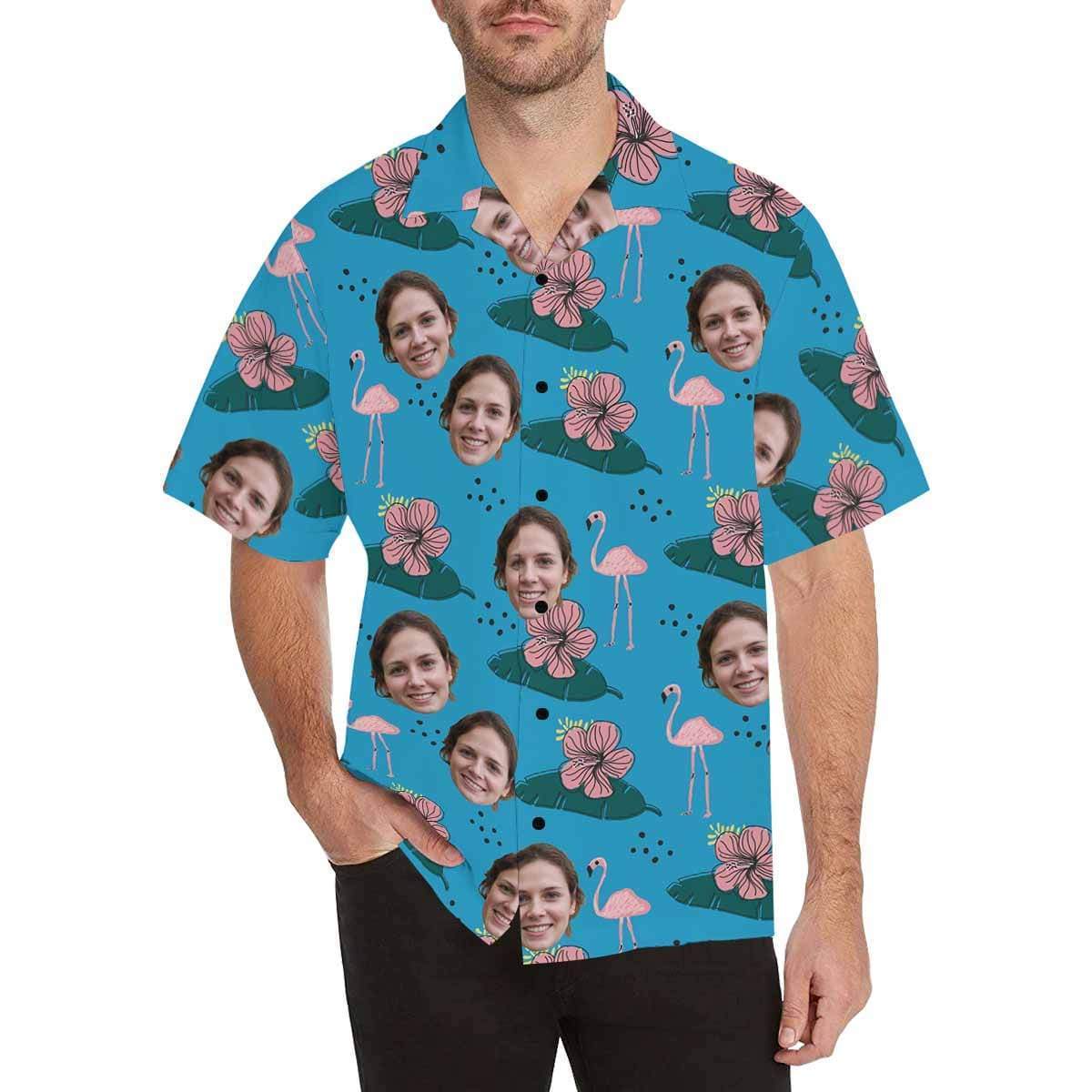 Custom Made Hawaiian Shirts with Face Summer Time Tropical Aloha Shirt Birthday Vacation Party Gift