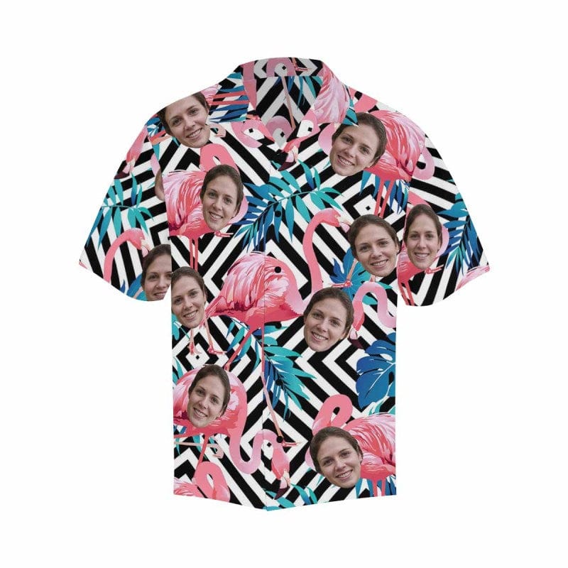 Custom Made Hawaiian Shirts with Faces Pink Flamingo Create Your Own Hawaiian Shirt Customizable Hawaiian Shirts for Him