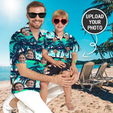 Custom Made Hawaiian Shirts with Girlfriend Face Coconut Tree Personalized Photo Tropical Aloha Shirt