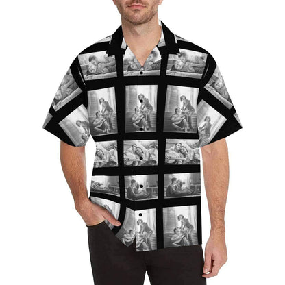 Custom Image Hawaiian Shirt with Photo Diamonds Tropical Aloha Shirt Birthday Vacation Party Gift for Him