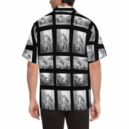 Custom Image Hawaiian Shirt with Photo Diamonds Tropical Aloha Shirt Birthday Vacation Party Gift for Him