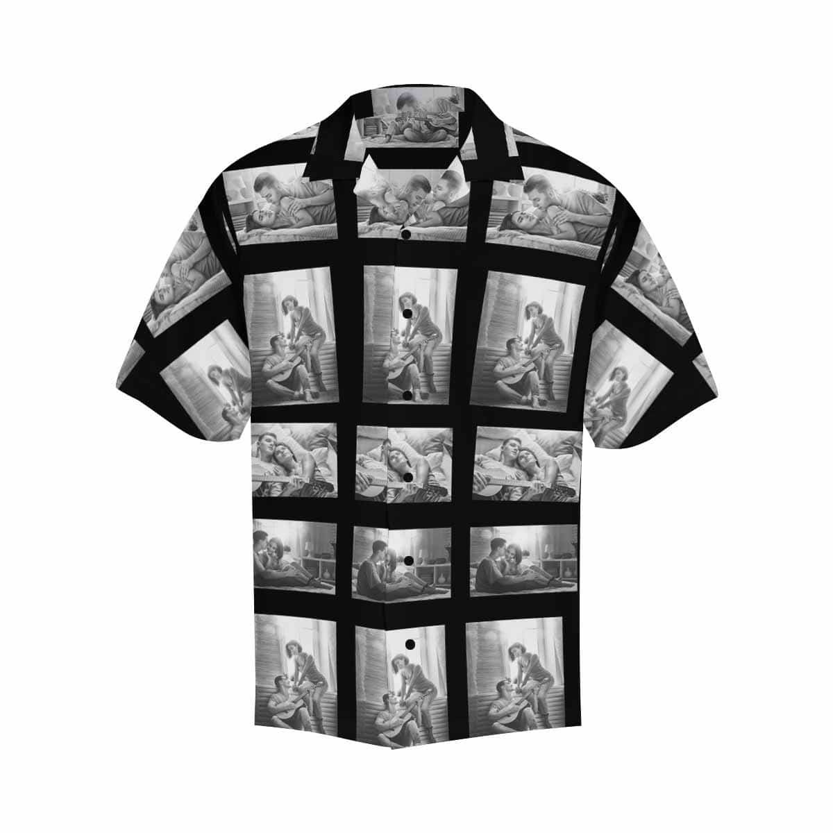 Custom Image Hawaiian Shirt with Photo Diamonds Tropical Aloha Shirt Birthday Vacation Party Gift for Him