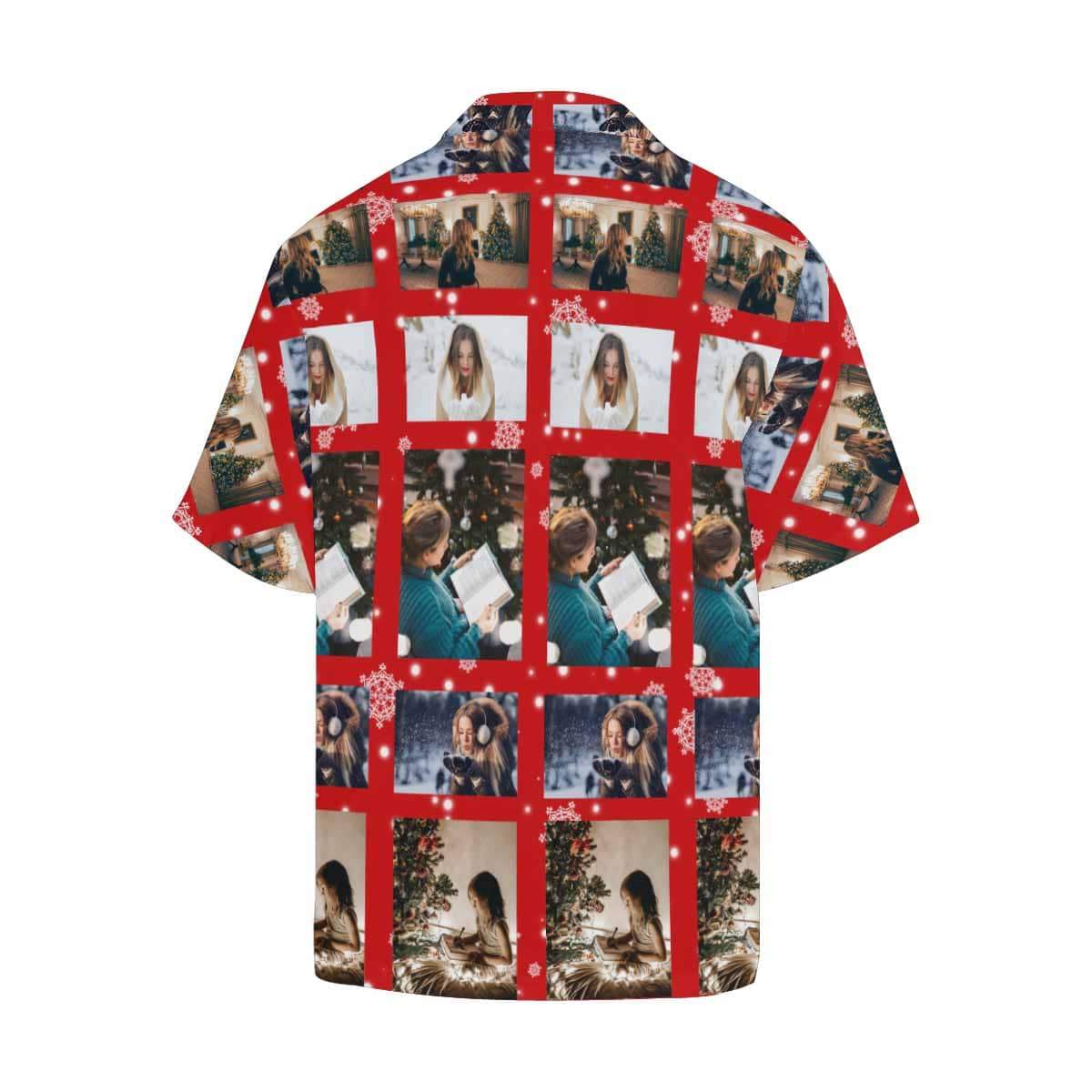 Custom Image Hawaiian Shirt with Photo Diamonds Tropical Aloha Shirt Birthday Vacation Party Gift for Him