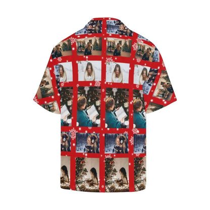 Custom Image Hawaiian Shirt with Photo Diamonds Tropical Aloha Shirt Birthday Vacation Party Gift for Him