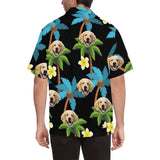 Custom Photo Hawaiian Shirts Photo Blue Coconut Tree Unisex & Teenage Hawaiian Shirt Birthday Aloha Shirt