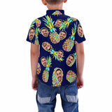 Custom Photo Hawaiian Shirts Photo Blue Pineapple Unisex & Teenage Create Your Own Aloha Shirt