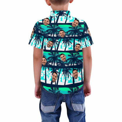 Custom Photo Hawaiian Shirts Photo Coconut Tree Unisex &amp; Teenage Hawaiian Shirt Face Shirt Birthday Gift