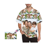 Custom Made Hawaiian Shirts with Photo Happiness Family Reunion Personalized Aloha Shirts for Boyfriend or Husband