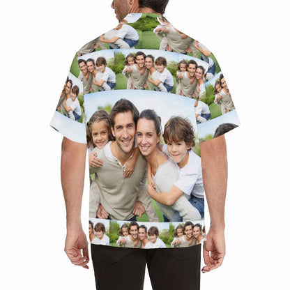 Custom Made Hawaiian Shirts with Photo Happiness Family Reunion Personalized Aloha Shirts for Boyfriend or Husband