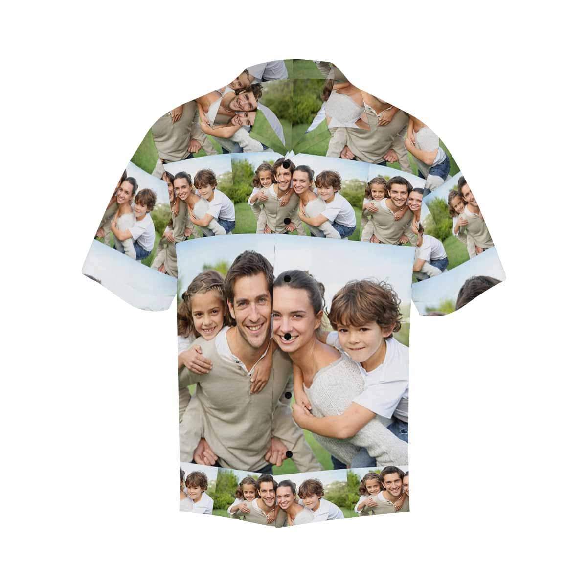 Custom Made Hawaiian Shirts with Photo Happiness Family Reunion Personalized Aloha Shirts for Boyfriend or Husband