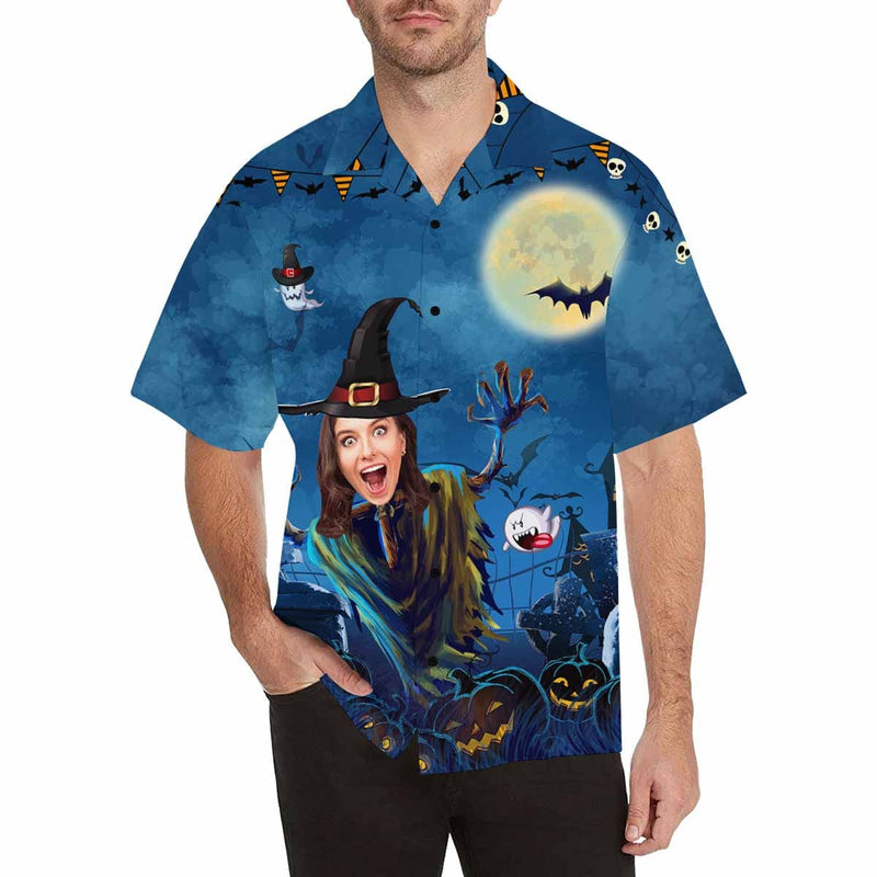 Custom Print Hawaiian Shirt with Face Funny Gift Custom Image Hawaiian Shirt for Husband or Boyfriend