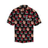 Custom Print Hawaiian Shirt with Face I Love You Dad Personalized Photo Tropical Printing Aloha Shirt