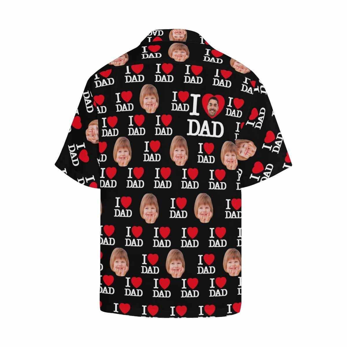 Custom Print Hawaiian Shirt with Face I Love You Dad Personalized Photo Tropical Printing Aloha Shirt