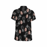 Custom Shirts with Face Pineapple Tropical Printing Made Your Own Shirt Men's All Over Print Shirt Birthday Gift for Him