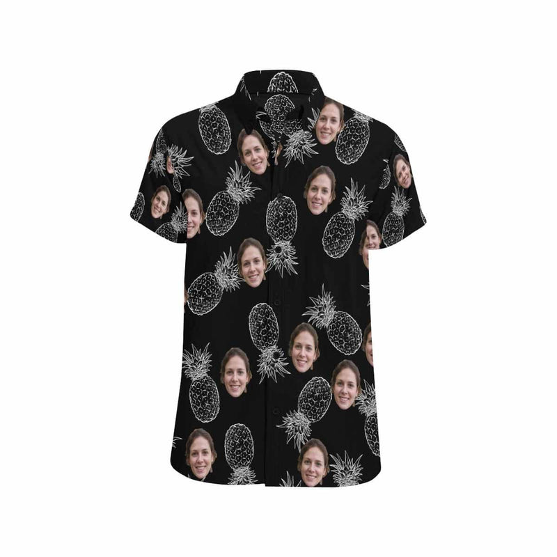 Custom Shirts with Face Pineapple Tropical Printing Made Your Own Shirt Men's All Over Print Shirt Birthday Gift for Him