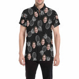 Custom Shirts with Face Pineapple Tropical Printing Made Your Own Shirt Men's All Over Print Shirt Birthday Gift for Him