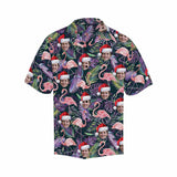 Design Your Own Hawaiian Shirt with Face Flamingo Christmas Hat Creat Your Own Design Aloha Shirt