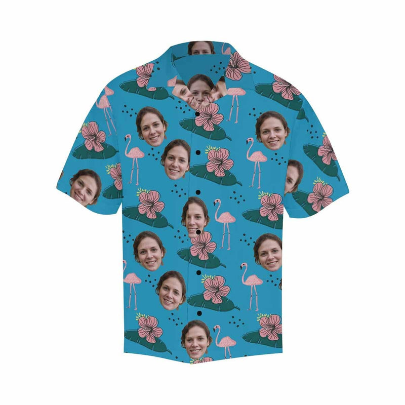 Hawaiian Shirts with Faces on Them Flower Swan Personalised Face Aloha Shirt Gift for Him