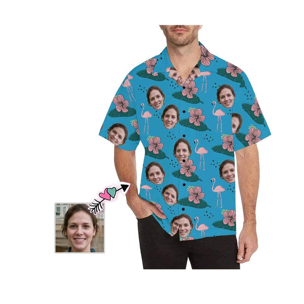 Hawaiian Shirts with Faces on Them Flower Swan Personalised Face Aloha Shirt Gift for Him