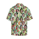 Hawaiian Shirts with Faces on Them Leaves Rhombus Custom Aloha Shirts Birthday Vacation Party Gift for Him